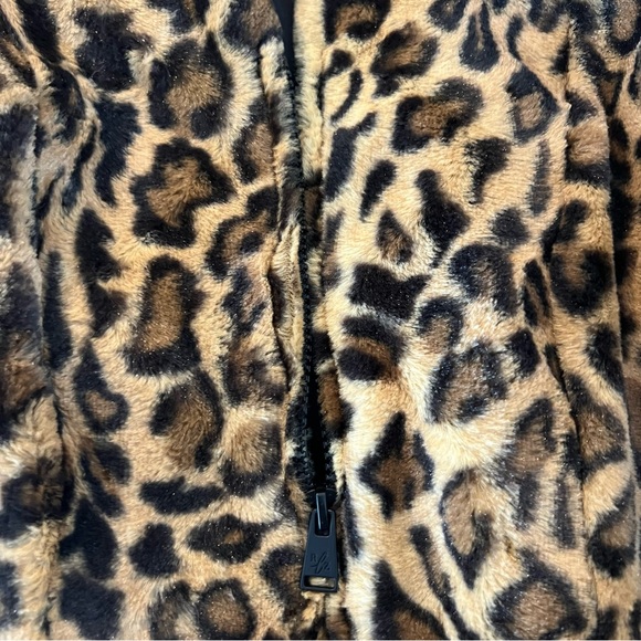 RLZ Racheal Zoe faux fur jacket leopard print puff sleeves mob wife Sz O - Picture 11 of 16